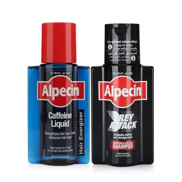 Alpecin- Caffeine liquid and Grey Attack Shampoo
