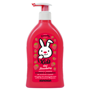 Sanosan Strawberry Sulfate Free Baby Shampoo & Shower Gel, 400ml